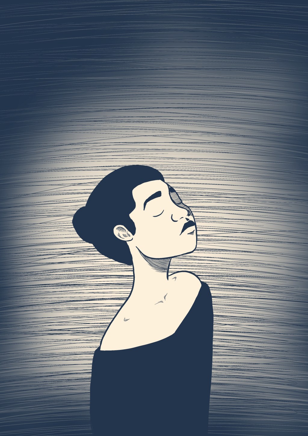 Woman in blue
